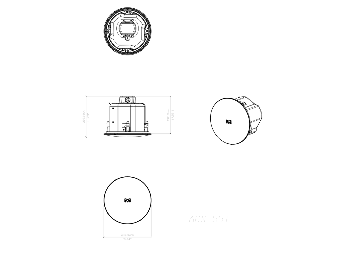 Technical drawing for ACS-55T-W