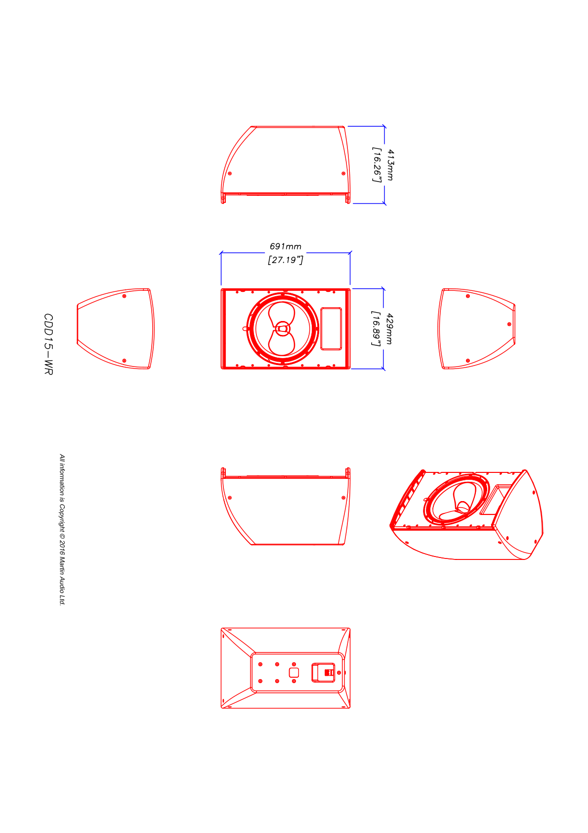 Technical drawing for CDD15B-WR