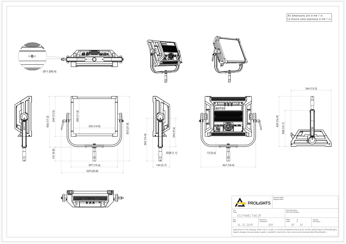 Technical drawing for EclPanel TWCJr
