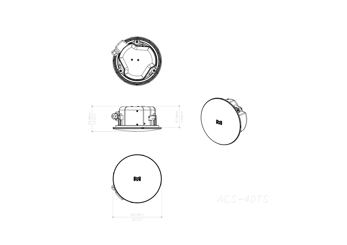 Technical drawing for ACS-40TS-W