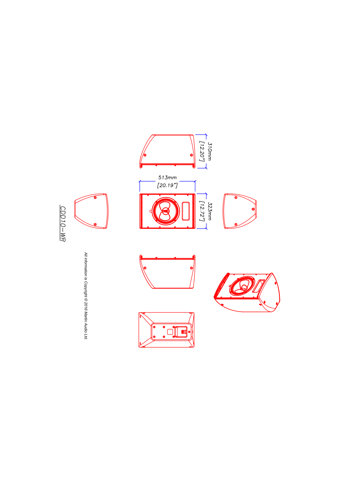 Technical drawing for CDD10W-WR