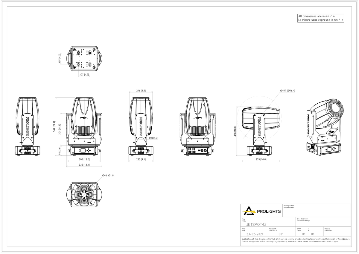 Technical drawing for Jet Spot4Z