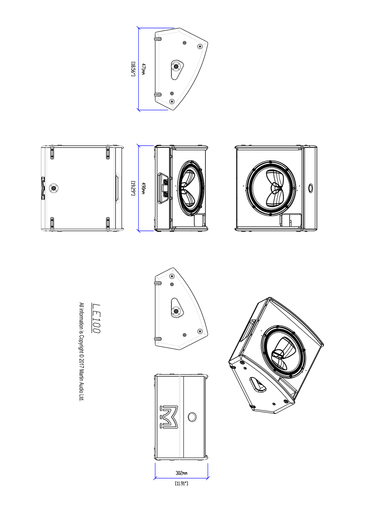 Technical drawing for LE100