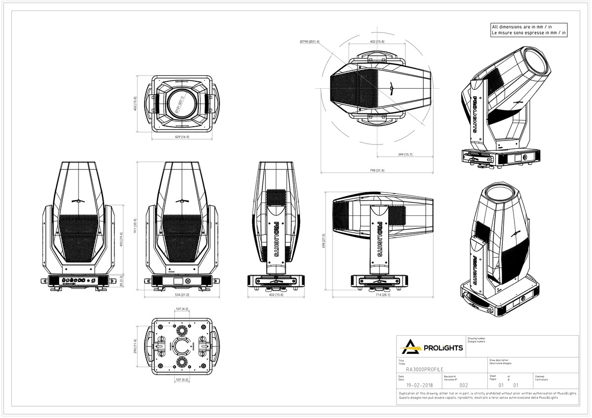Technical drawing for Ra 3000Profile
