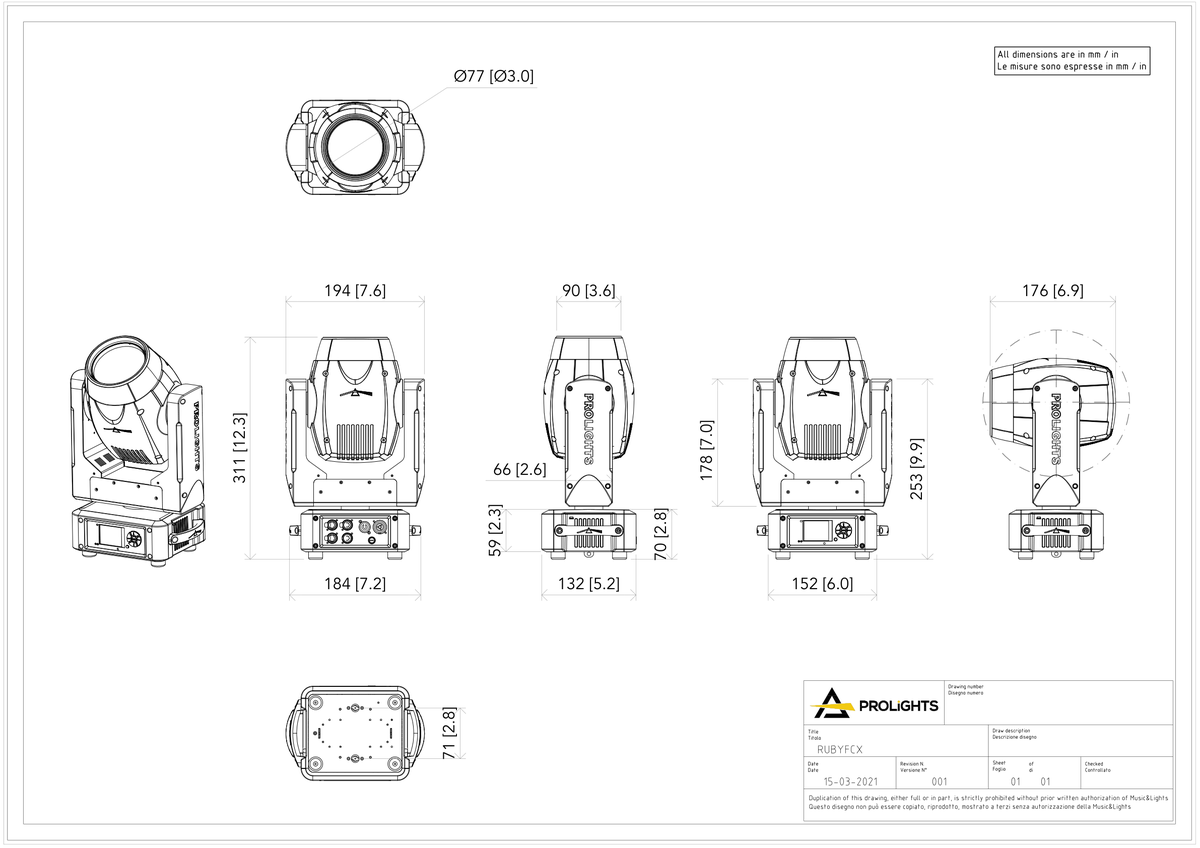 Technical drawing for Ruby FCX