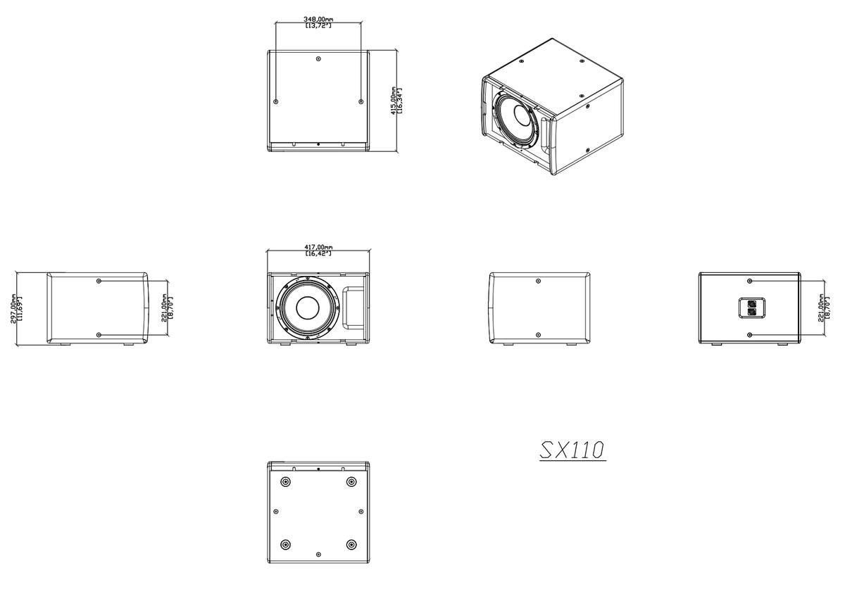 Technical drawing for SX110B