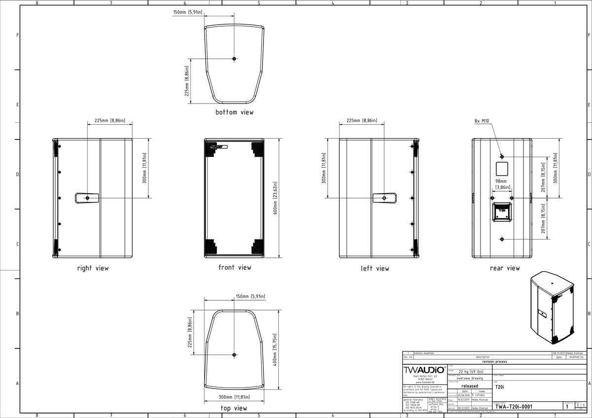 Technical drawing for T20i-60°-V
