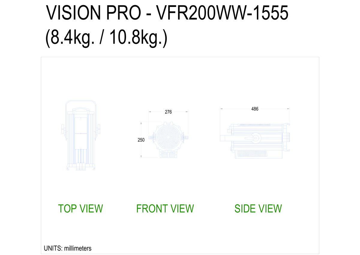 Technical drawing for VFR200WW-1555