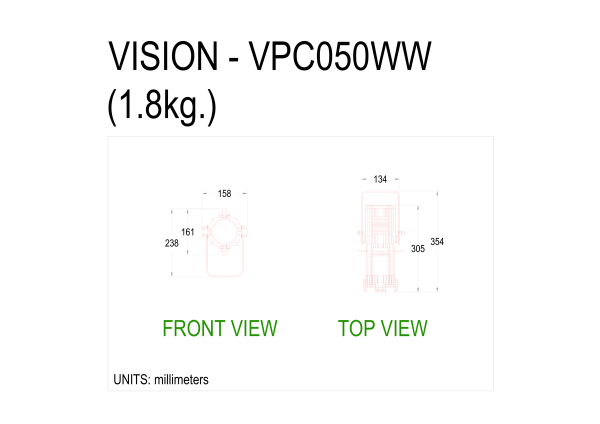Technical drawing for VPC050CW-36