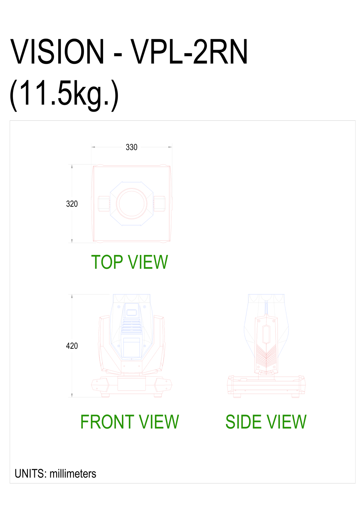 Technical drawing for VPL-2RN