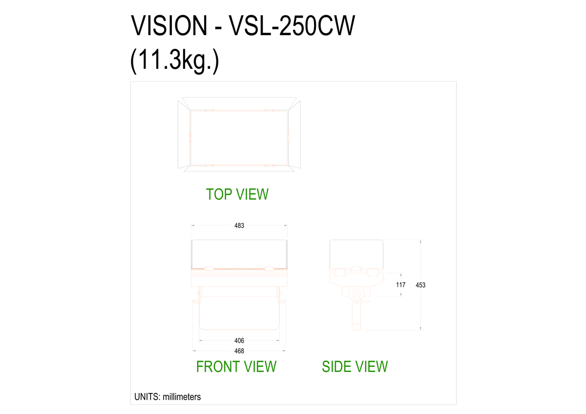 Technical drawing for VSL-250CW