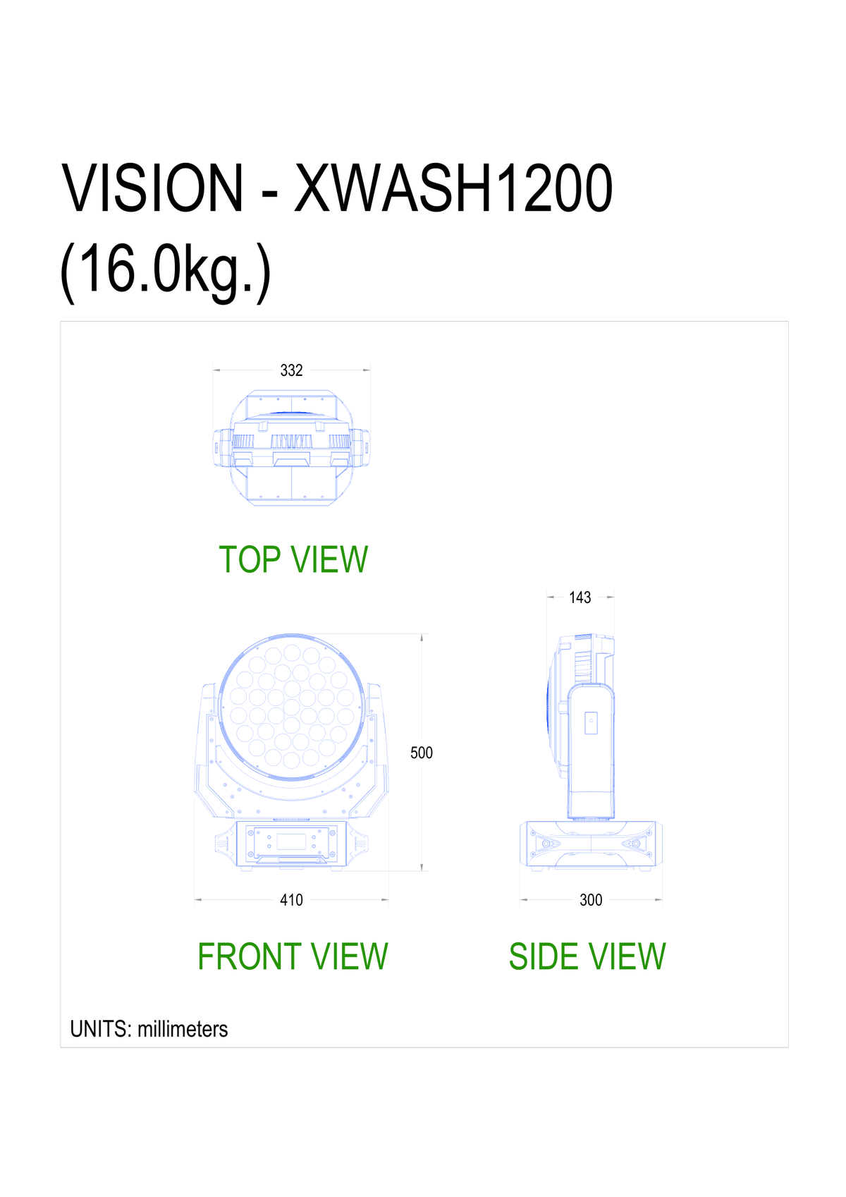 Technical drawing for XWASH 1200