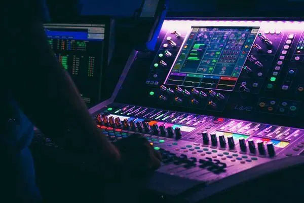 Digital mixing console at a Pulse installation